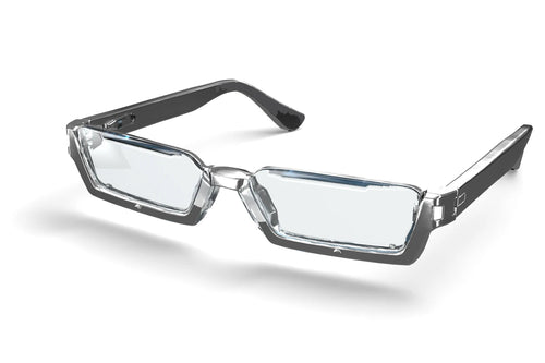 SILV3R Model 02, polished steel frame with clear lenses