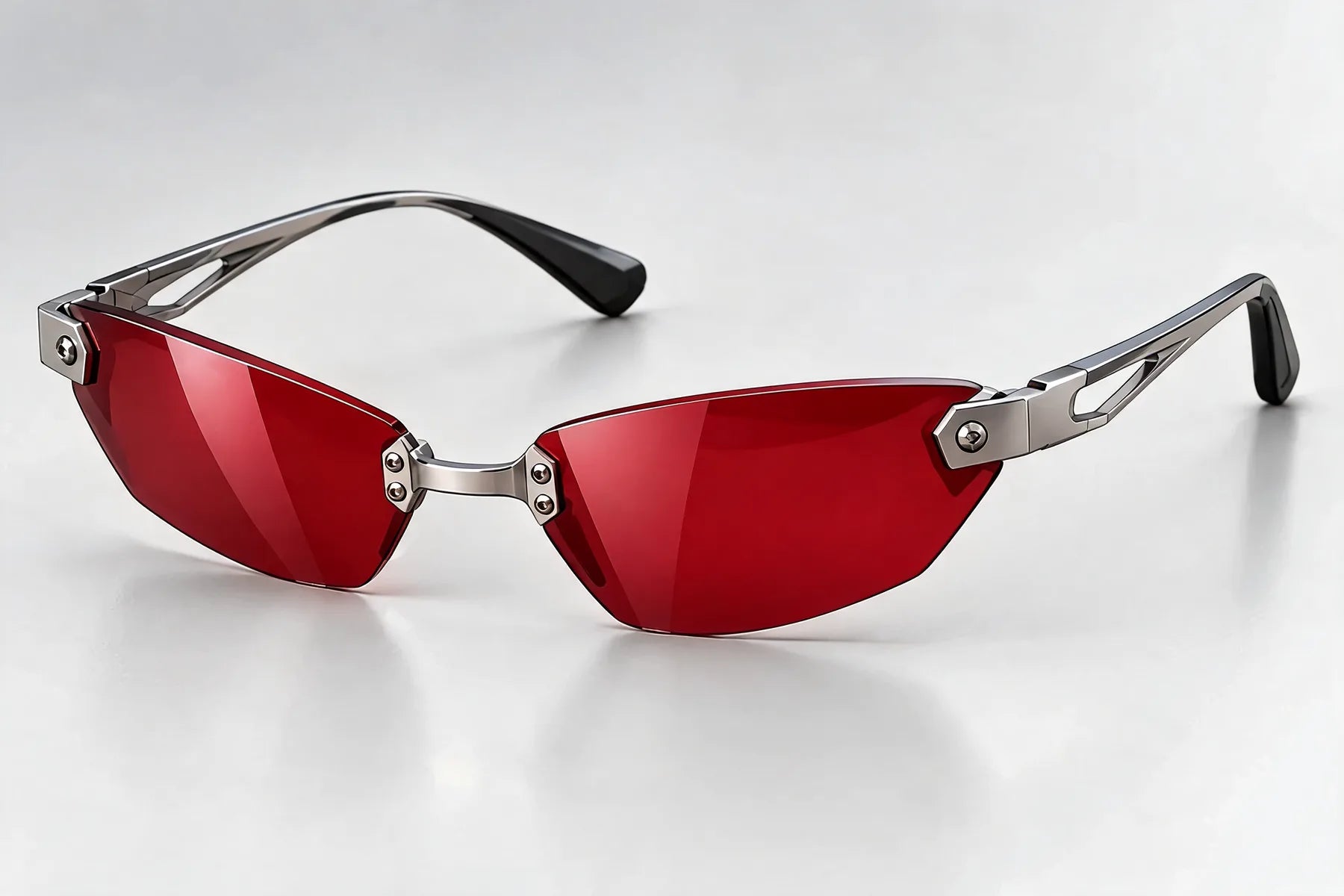 SILV3R frame with Crimson lenses